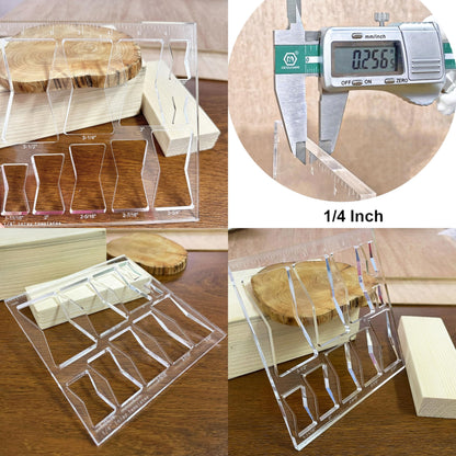 10 in 1 Woodworking Router Templates Set, Butterfly Bowtie Inlay Jig Template, Includes 1/4" Router Bushing Guide Liner, Nut and 1/4 Inch Router Bits for Wood DIY Craft Projects ﻿