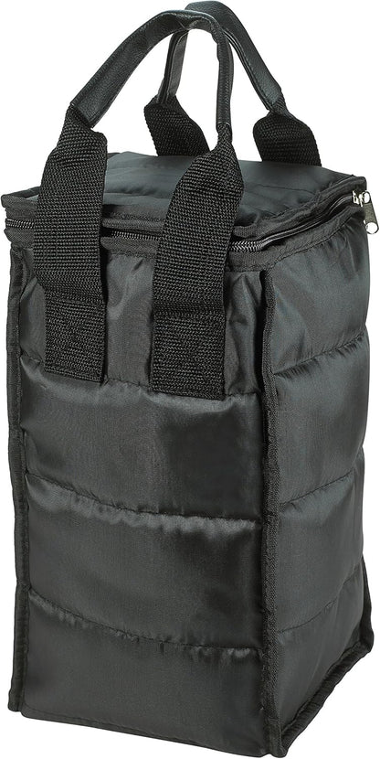 Wine Carrier Tote Bag with 4 Bottle Pockets, Attractive Wine Bag with Thick Padding, Zipper, Easy Carry Handles
