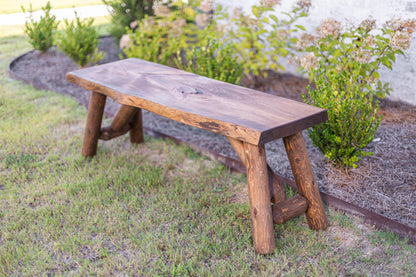 SRL Rustic Logwerks Indoor Bench — Pine & Cedar Wood Bench — Front Porch Decor — Live Edge Small Bench for Entryway, Garden & More — Handcrafted Bench — Rustic Furniture (36”, Outdoor Honey Pine)