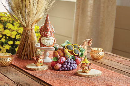 Enesco Jim Shore Heartwood Creek Harvest Turkey Gnome Gobble Figurine- Stone Resin Hand Painted Crafted Collectible Gnomes Mini Figurines Thanksgiving Home Decor Statue, 6.3 Inch