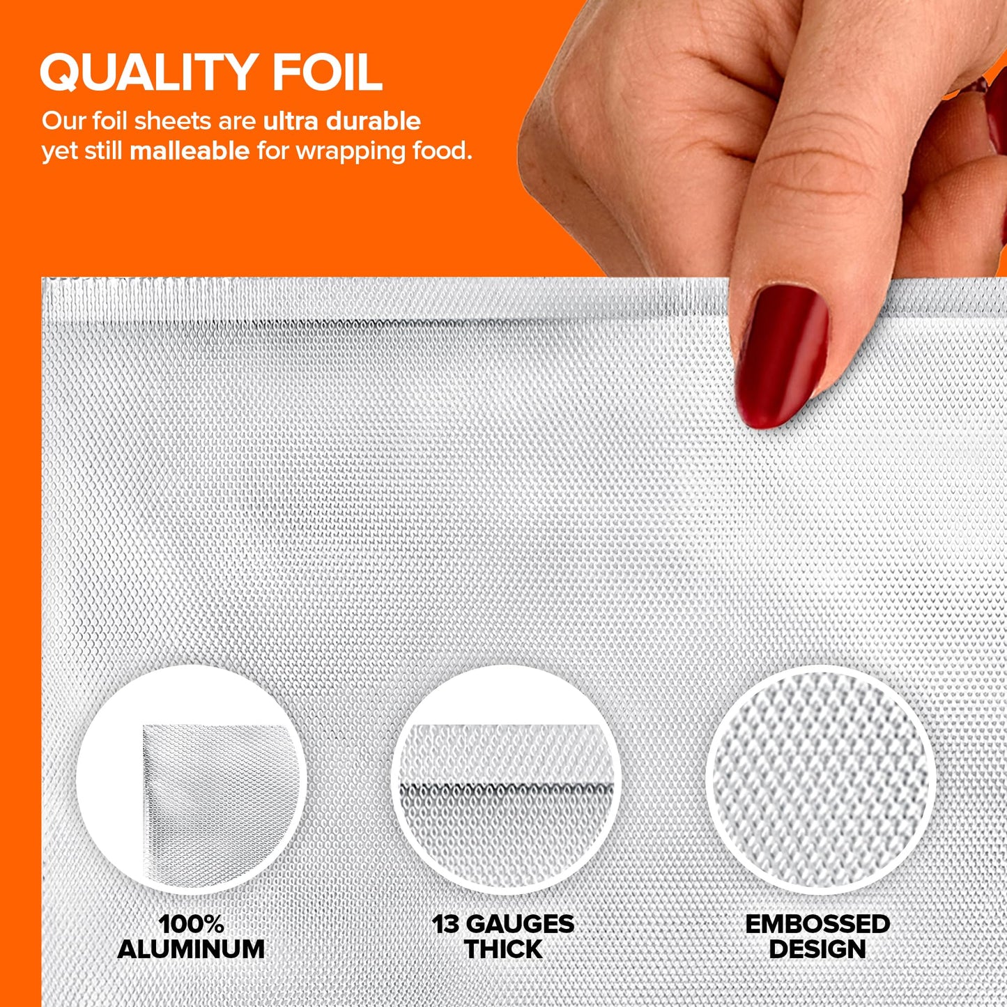 Stock Your Home Aluminum Foil Sheets, 200 Count, 15' Extra Wide Heavy Duty, Pop Up Foil Sheets for Restaurant, Deli, Home Use