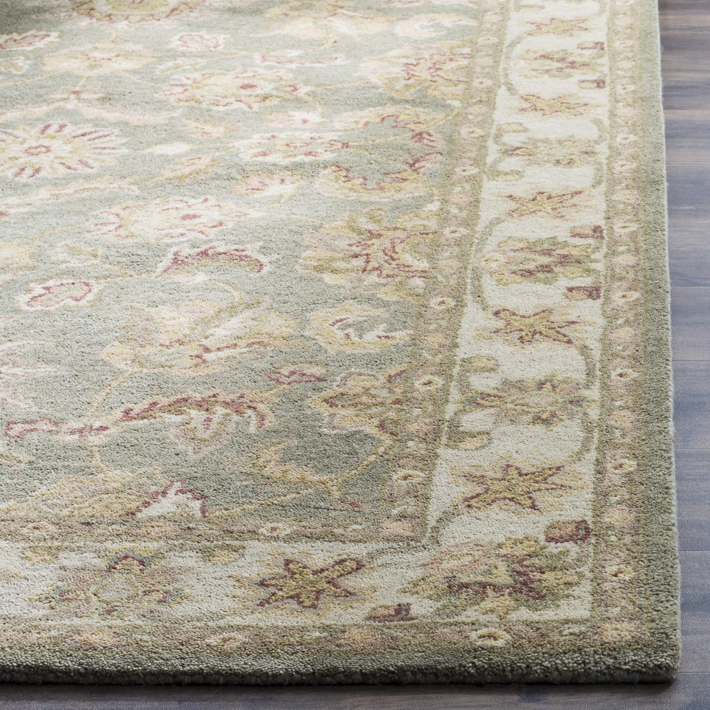 SAFAVIEH Antiquity Collection Runner Rug - 2'3" x 20', Green & Gold, Handmade Traditional Oriental Wool, Ideal for High Traffic Areas in Living Room, Bedroom (AT313A)