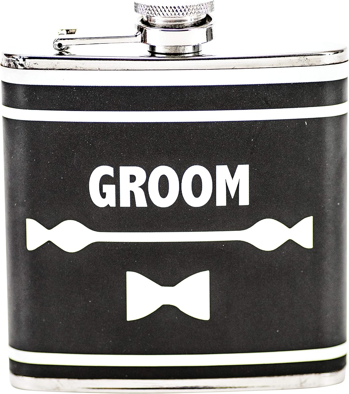 Boston Warehouse Stainless Steel Pocket Flask - Groom, 6-Ounces