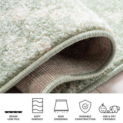 SAFAVIEH Adirondack Collection Area Rug - 10' x 14', Ivory & Green, Modern Diamond Distressed Design, Ideal for High Traffic Areas in Living Room, Bedroom, Dining (ADR131Y-10)