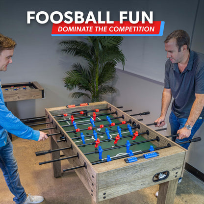 GoSports 54 Inch Full Size Foosball Table - Oak Finish - Includes 4 Balls and 2 Cup Holders
