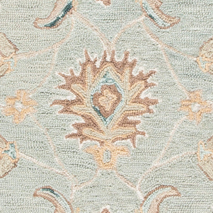SAFAVIEH Blossom Collection 8' x 10' Aqua / Ivory BLM702M Handmade Premium Wool Area Rug