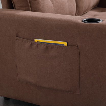 ERYE Foldable Loveseat Sofa Convertible Pull Out Sleeper Sofabed,2 Seat Tufted Upholstered Sofa Modern Convertible Sleeper Couch Bed with Cupholders and Side Pockets