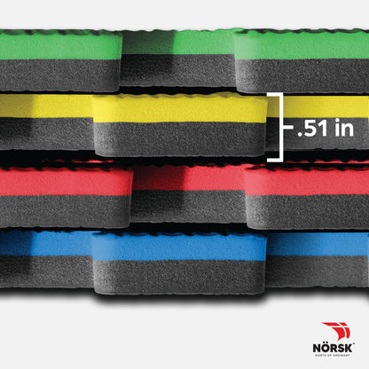 Norsk Reversible Kids Puzzle Play Mats 1/2" Thick EVA Interlocking Foam Tiles (Multicolor/Black 40 Tiles - 160 sq. Ft. 1/2" Thick)