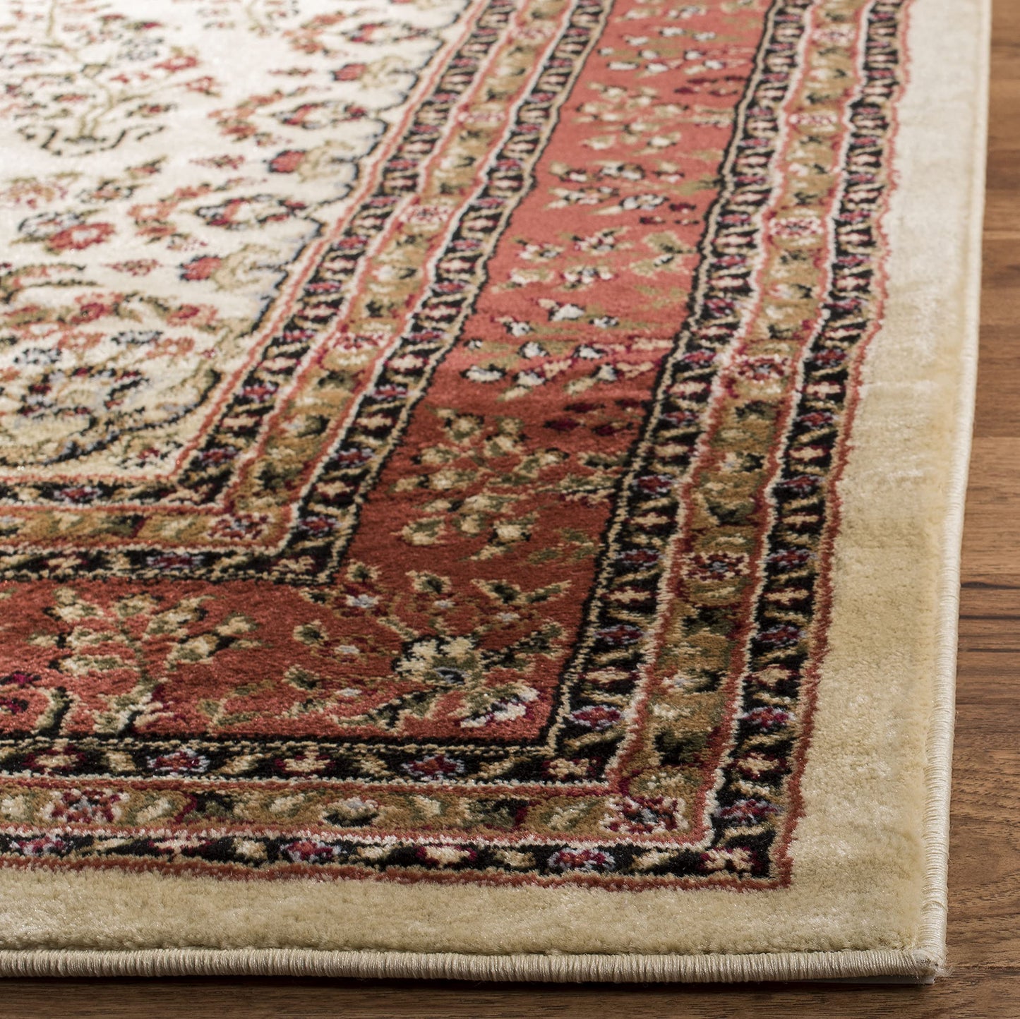 SAFAVIEH Area Rug 8x11 - Lyndhurst Collection - Large - Ivory & Rust, Traditional Oriental Design, Non-Shedding & Easy to Clean, Ideal for Living Room, Bedroom, Dining Space (LNH331R)