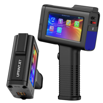 UPRINTJET Handheld Inkjet Printer BT-HH6105B2 with Photoelectric Sensor Inkjet Coder Quick-Drying Ink for Barcode QRcode Batch Number Logo Date Printing Machine Handheld Printer for Any Surface