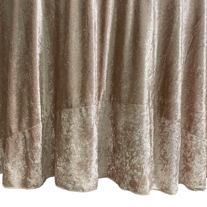 YOUR CHAIR COVERS - 120 Inch Round Crushed Velvet Tablecloth for 5 ft. Round Tables - Champagne