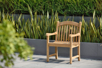 Amazonia Newcastle 9-Piece Outdoor Rectangular Dining Table Set | Certified Teak | Ideal for Patio and Indoors, Light Brown