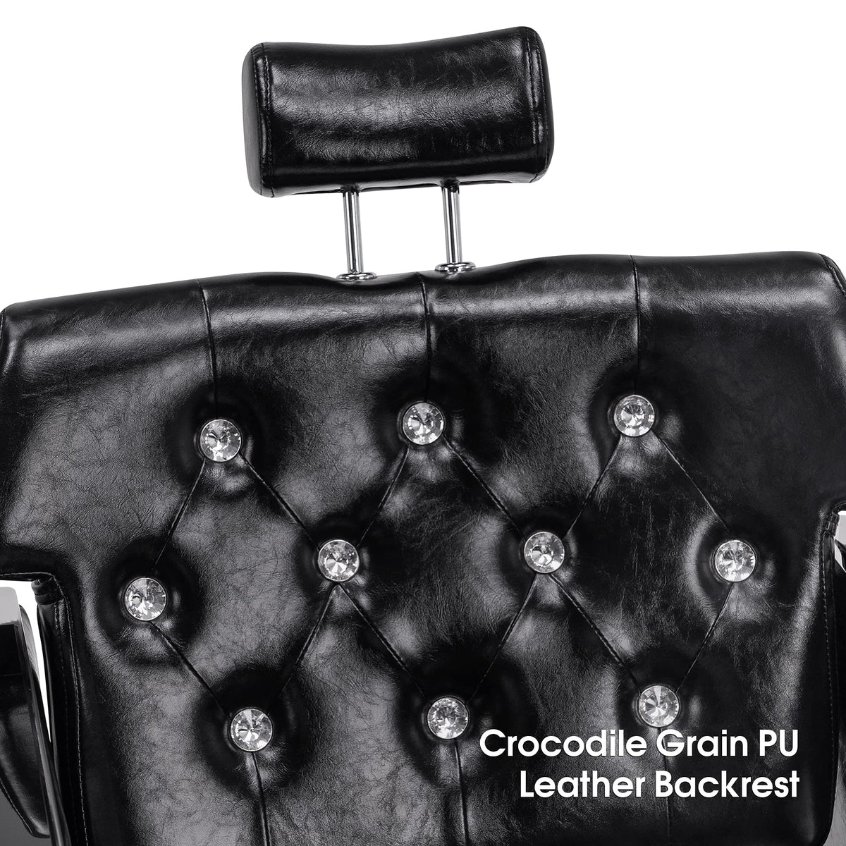 BarberPub Barber Chair Reclining Salon Chair for Hair Stylist, Antique Hair Spa Salon Styling Beauty Equipment 8132 (Black)