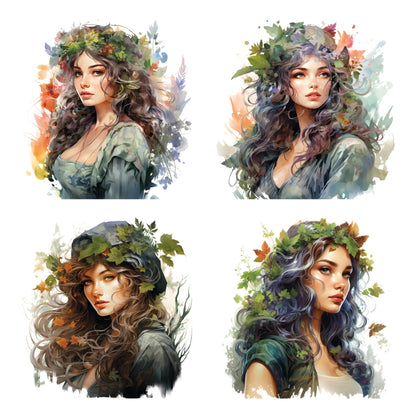 XERE 80 Pcs Mythic Enchantress Women Portraits Scrapbook Stickers Set for Scrapbooking and Journaling Notebooks, Junk Journal Supplies, Sketchbook, Bookmark Making Sticker