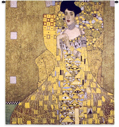PCW - Woman In Gold Adele Bloch-Bauer by Gustav Klimt | Woven Tapestry Wall Art Hanging | Woman in Gold Austrian | 100% Cotton USA Size 58x52