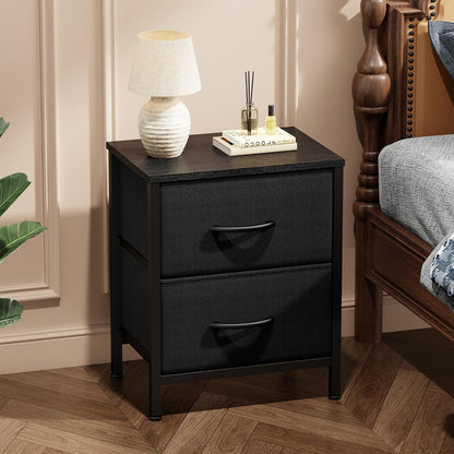 2 20" Closet, Sweetcrispy Nightstand Small Dresser with Fabric Drawers Side Bedroom End Table Kids Bedside Storage