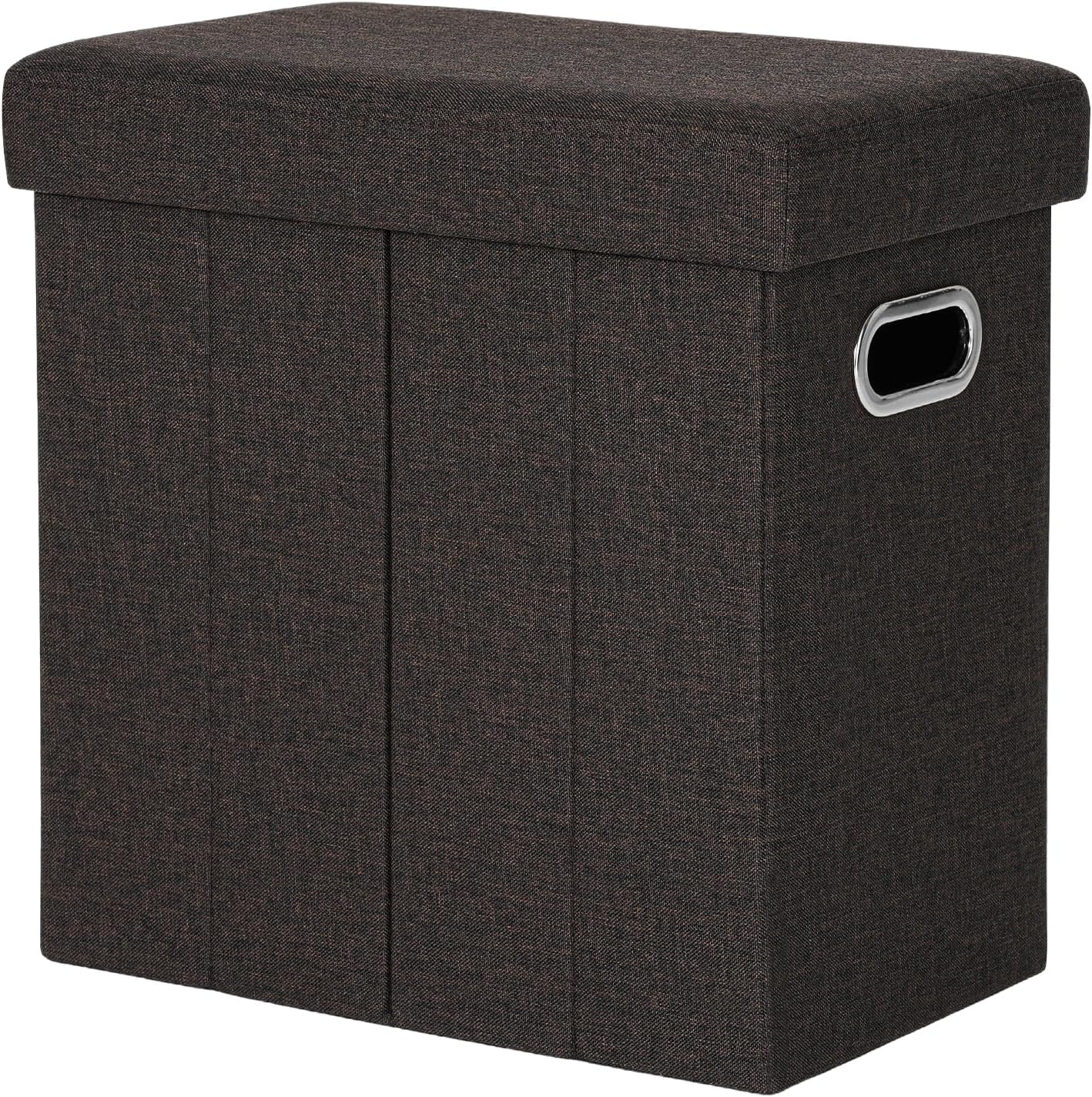 16.5x16.5x10.6in COSYLAND Ottoman with Storage Collapsible Fabric Ottoman Footrest Foot Stool for Room Small Slim Tall