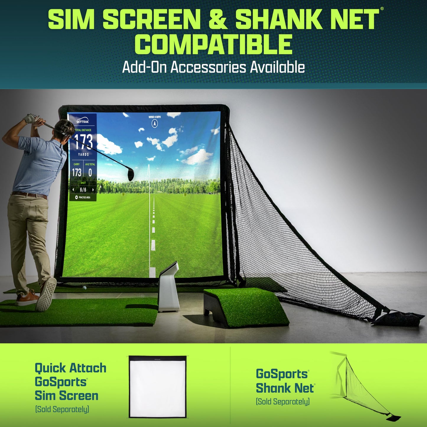 GoSports Elite Golf Practice Net with Steel Frame - 7 ft Size