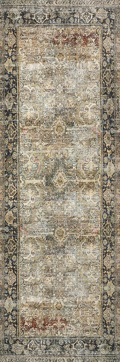 Loloi Layla Collection Accent Rug - Olive/Charcoal 2'-3" x 3'-9", Soft, Durable, Vintage Inspired