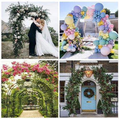 Metal Garden Arch Wedding Trellis for Climbing Plants Pergola Arbor for Roses & Various Flowers Bridal Party Backdrop Stand (Size: 140x240x40CM)