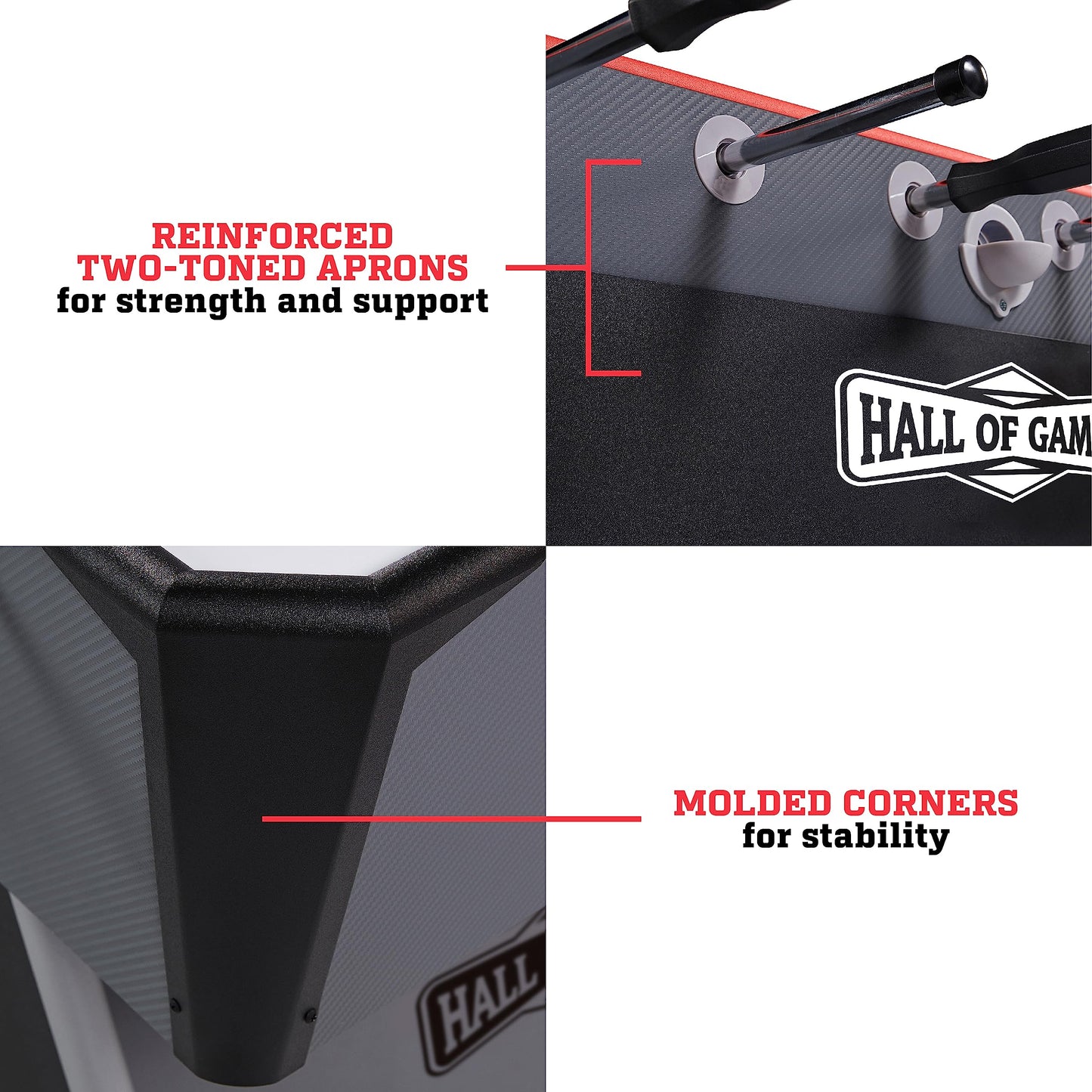 Hall of Games 56" Arcade Foosball Table, Black/Grey
