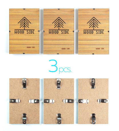 WOOD SIDE ORBIS Glass Clip Picture Frames 5x7 - Pack of 3, Clear Craft Photo Frames