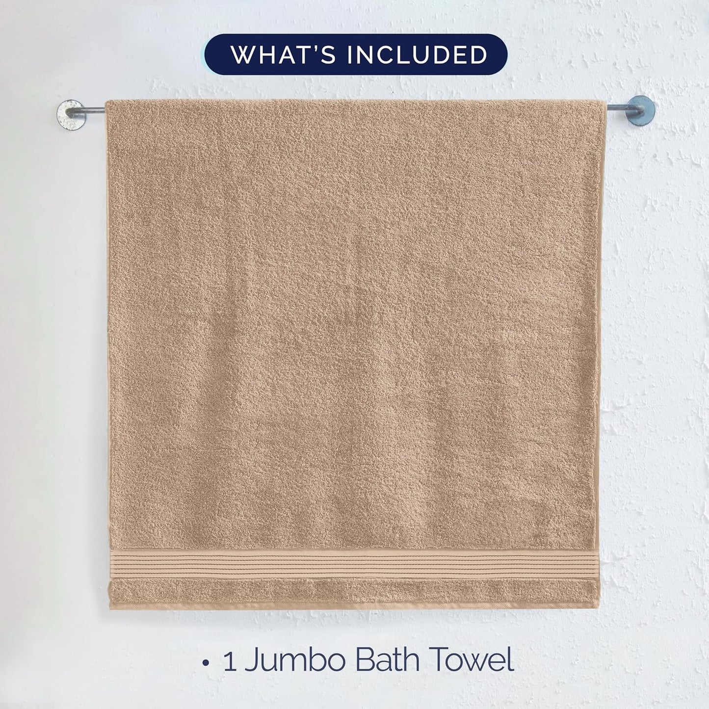 1 35 70 inch, 100% Elegant Comfort Premium Turkish Cotton Piece Jumbo Bath Towel - x Luxurious Hotel Spa Quality