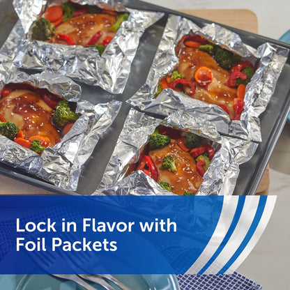 Reynolds Wrap Everyday Strength Aluminum Foil Roll, Freezer and Grill Safe, Great for Foil Packets and Home Cooking, 12 Inches Wide, 200 Total Sq. Ft.