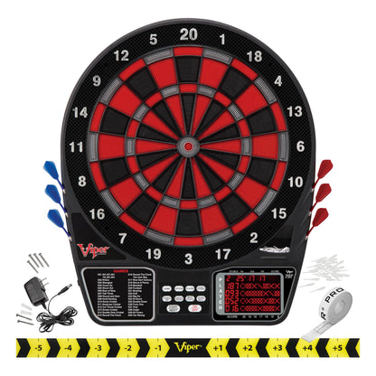 Viper by GLD Products Metropolitan Solid Wood Cabinet & Electronic Dartboard Play-Ready Bundle: Deluxe Set (797 Dartboard and Darts), Cinnamon Finish, One Size
