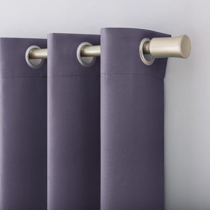 Sun Zero Barrow 2-Pack Energy Saving Grommet Curtain Panel Pair, Lavender, 54" W x 84" L (2 Panels)