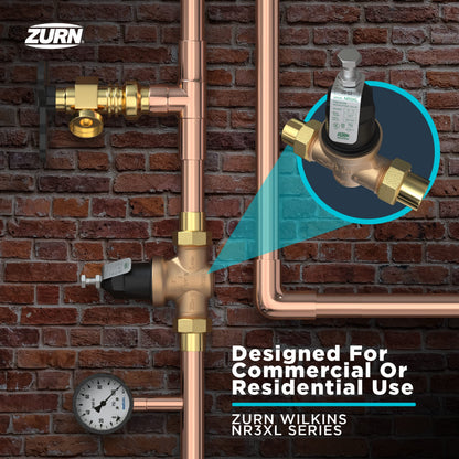 Zurn Wilkins 114-NR3XLDU 1-1/4" NR3XL Pressure Reducing Valve with Double Union FNPT Connection