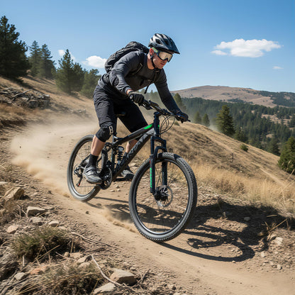 KIAPALNO 26 Inch Mountain Bike, Dual Full Suspension 21 Speed Womens Mens Mountain Bikes, Commuter Bike with Carbon Steel Frame and Dual Disc Brakes