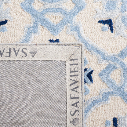 SAFAVIEH Bella Collection 8' x 10' Ivory/Blue BEL155A Handmade Premium Wool & Viscose Area Rug