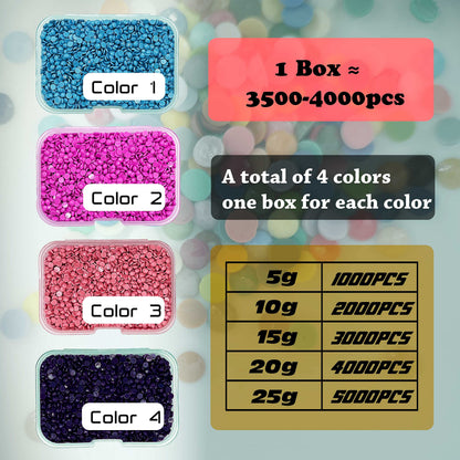 Carsilers Diamonds Painting Accessories,Replacement for Missing Round Drills 335 336 340 341,Rhinestone Resin Diamond Drill,4 Colors Beads Gems Stones,3500pcs per Color