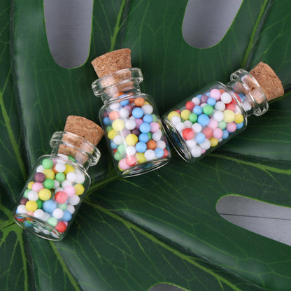 MaxMau 100pcs Tiny Jars with Corks 3ml Cute Little Bottles Cork Stoppers Small Clear Glass Bottles Mini Vials for Crafts Project Party Favors