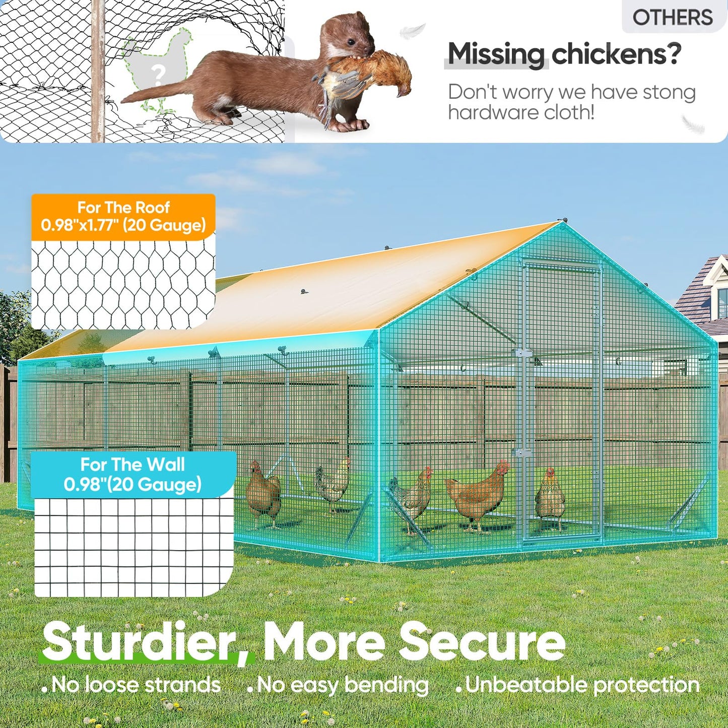 Quictent Advanced Series 18x9 ft Metal Chicken Coop Run with Climbing Ladder, Large Walk-in Outdoor Poultry Cage Heavy Duty Predator Proof Hen Duck Rabbit Farm Pen House, Waterproof Anti-UV Cover