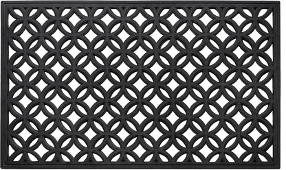 Wrought Iron Rubber Door Mat, 18" x 30", Durable Decorative Outdoor Welcome Mat, Heavy Duty for All Weather