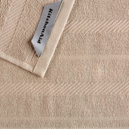 KitchenAid Albany Dishcloth 8 Pack Set, Milkshake/White, 12"x12"