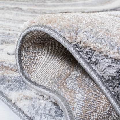SAFAVIEH Cyrus Shag Collection Area Rug - 9' x 12', Ivory & Grey, Modern Abstract Design, Non-Shedding & Easy Care, 0.8-inch Thick Ideal for High Traffic Areas in Living Room, Bedroom (CYR124A)