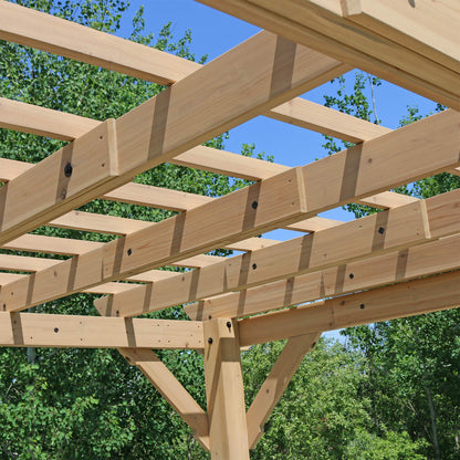 Yardistry 10 x 12 Meridian Cedar Wood Pergola for Patios, Decks, Garden, Backyard, Durable