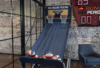 Pop-A-Shot - Home Dual Shot with New Orleans Pelicans NBA Graphics l Sensor Scoring l 16 Game Modes l 7 Balls l Foldable Storage l for All NBA Fans