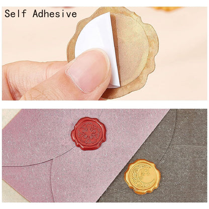 CRASPIRE 50Pcs Silver Letter E Wax Seal Stickers Self-Adhesive for Invitations, Envelopes, Cards & More