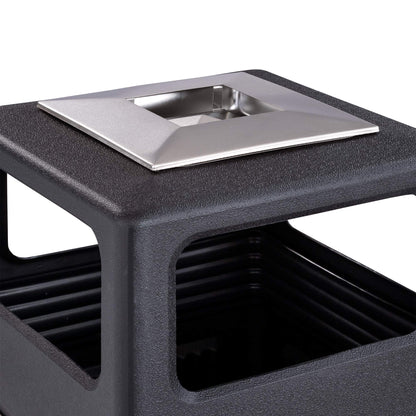 Safco Canmeleon Trash Can, 38 Gallons, Indoor and Outdoor Use, Durable & Weather-Resistant Commercial Garbage Can with Ashtray, Black