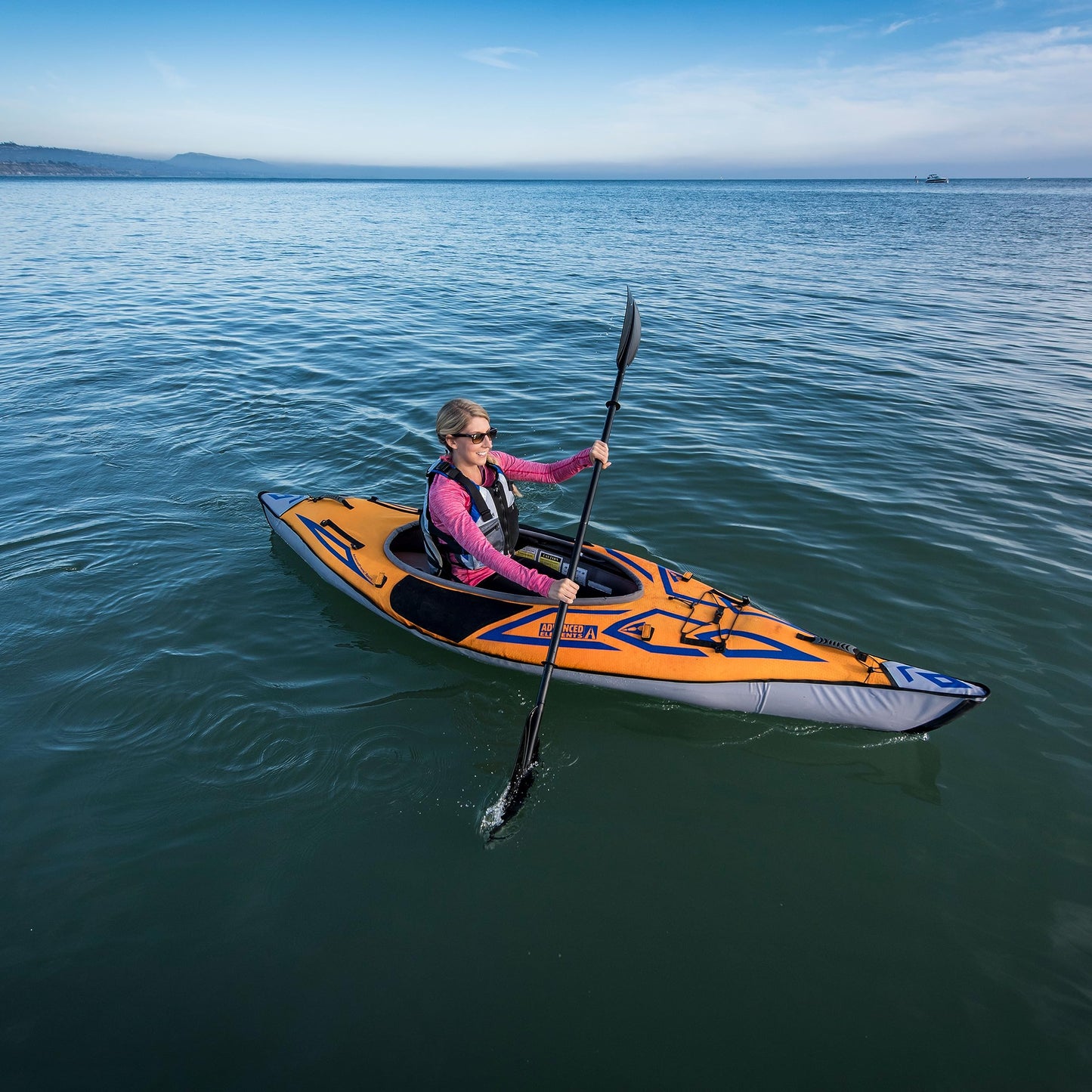 Advanced Elements - AdvancedFrame Sport Inflatable Kayak - Lightweight Day Touring Kayak with Bag and Pump - 10' 5" - 26 lbs - Orange