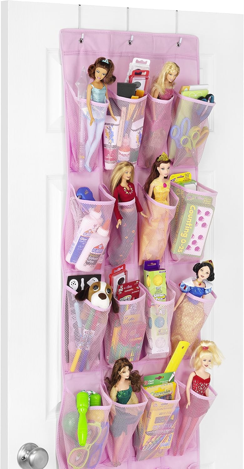 24 Whitmor Pocket Over the Door Shoe Organizer - Pink