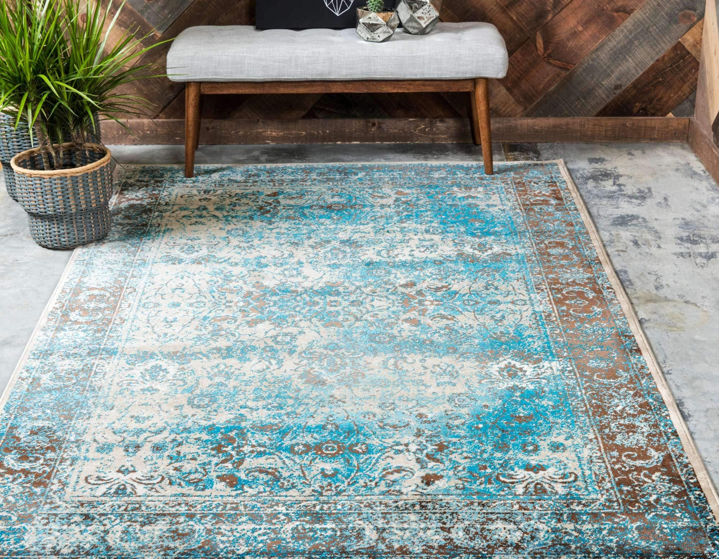 Unique Loom Imperial Collection (10' 0 x 13' 0 Rectangular, Ivory/ Turquoise)