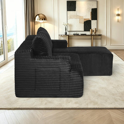 96" Modular Sectional Sofa, Cloud Sectional Couch with Deep Seat, Modern L-Shape Corner Sofa Couch with Right Facing Chaise,Upholstered Boneless Couches for Living Room Bedroom