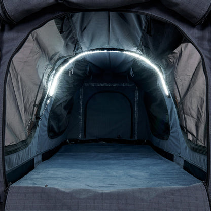 Kakadu Canvas Swag Tent, 1 Person, Australian Polycotton Camping Ground Tent, All Seasons, Waterproof, with 2.75” Foam Mattress, LED Lighting, Carry Bag