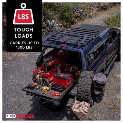 Bedslide 1500 Contractor Sliding Truck Bed Organizer, 65 x 48-Inch, Capacity 1500 lbs., Truck Bed Storage Tray, Black