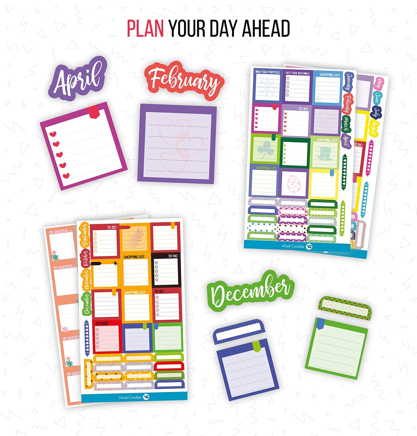 Vladi Creative Expanded Aesthetic Planner Stickers – Contains 1397 Pcs, 23 Sheets with Numbered Dates, Seasonal, Scrapbook, Calendar & Journal for Monthly Planning, Organization, and Creative Fun